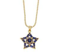 Beaded Necklace Multi-Color Star Women'S Rainbow Jewelry Beautiful Versatile That Can Be Worn With Any Style Blue