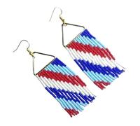 Beaded Outlet Long Beaded Fringe Earrings for Women, Emilie Boho Seed Bead Dangle Statement Earrings, Handmade Jewelry for the Modern Bohemian, 4.5-Inch, Glass, Brass, No Gemstone