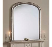 Beaded Overmantle mirror 112(w)x127cm(h) Silver Yearn Mirrors Silver One Size
