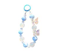 Beaded Phone Charm - 30cm Beaded Phone Bracelet Strap, Acrylic Phones Lanyard, Butterfly Design, Lightweight and Stylish | Elegant Beadwork, Secure Spring Ring, Perfect for Friends