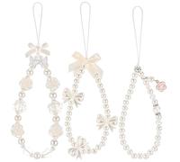 Beaded Phone Charm Flower Heart Y2k Pearl Lanyard Wrist Chain Multi-use Cute Aesthetic Stylish Accessory