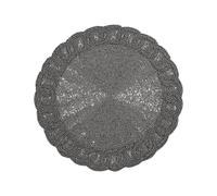 Beaded Placemats for Dining Table - Measure 13 Inches Beaded Placemats Round for Gathering, Christmas, Thanksgiving - Occasional Decoration and Family Parties Celebrations- Grey