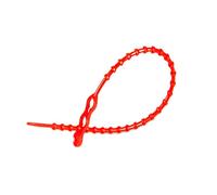 Beaded Reusable Click Cable Ties Zip Ties 320mm x 4.4mm RED (100pcs)