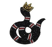 Beaded Rhinestones Snake Patch Handmade Crystal Applique Sew on Badge for Clothes Bag Pants Shoes Hats DIY Emblem 2pieces (F)