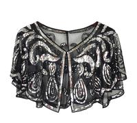 Beaded Sequins Shawl Elegant Cape Women's 1920s Evening Cape Bolero Flapper Cover Up Short Shiny Cover Ups Retro Gatsby Bridal Wedding Party Costume Accessories
