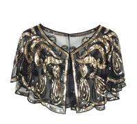 Beaded Sequins Shawl Elegant Cape Women's 1920s Evening Cape Bolero Flapper Cover Up Short Shiny Cover Ups Retro Gatsby Bridal Wedding Party Costume Accessories