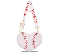 Beaded Sports Purse for Women Baseball Football Crossbody Purse Game Day Shoulder Bag Football Baseball Mom Fans Gifts, Multicolor, Style C