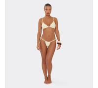 Beaded Strap Tie Side Bikini Bottoms In Lemon, Women's Size UK L