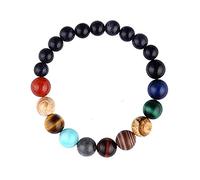 Beaded System Stone Bracelet Planet Themed Natural Unquie Eight Bracelets Watch Case Valentine's Day For Family And Friends (Black-4, One Size)