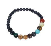 Beaded System Stone Solar Bracelet Planet Themed Natural Unquie Eight Bracelets Bridesmaid (Black, One Size)