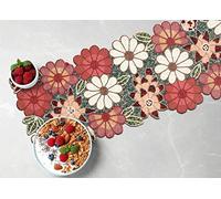 Beaded Table Runner,Beaded Runner, 36 Inch Table Runners produced by skilled village Artisans in India -A Beautiful Complements to Dinner Table Décor -13x36 Inch (33x91 Cms) -Maroon Silver Nude Green