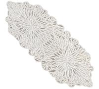 Beaded Table Runner - Elegant Indoor/Outdoor Decor for Weddings, Holidays, Gatherings, Parties, Dining & Special Occasions, Festive Home Decor (White Silver) - CLEENTABLE