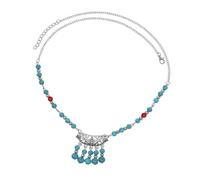 Beaded Tassels Necklace Headpiece Fashionable Women Headwear Ethnic Hairpiece For Parties And Festivals Multifunctional Jewelry