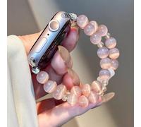 Beaded Women Bracelet Compatible With Apple Watch Band 38mm 40mm 41mm 42mm 44mm 45mm 46mm 49mm, Crystal Natural Stone Elastic Stretch Handmade Strap for iWatch Series 10/9/8/7/6/5/4/3/2/1/SE/Ultra