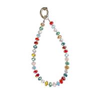 Beaded Wristlet Phone Lanyard Charm, Fashionable DIY Creation Crystal Colorful Acrylic Beads Wrist Strap, Use Stainless Steel Hardware, Universal Cell Phone Chain Gift for Women Girls (DLA1002)