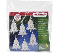 Beadery Holiday Beaded Ornament Kit Crystal and Pearl Bells 2.75-inch Makes 6