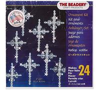 The Beadery Holiday Beaded Ornament Kit-Crystal Crosses 2" Makes 24