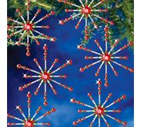 Beadery Holiday Beaded Ornament Kit-Pink & Hyacinth Sputnik Kit, Makes 6 by Beadery