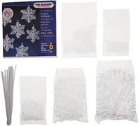 Beadery Plastic Holiday Beaded Ornament Kit Snow Crystals 3.5-inch Makes 6