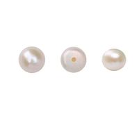 BEADIA Natural Half Drilled Pearl Beads White 6-6.5mm 12pcs AAA Freshwater Cultured Loose Gemstone Beads for DIY Stud Earring Jewelry Making