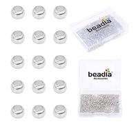 BEADIA Platinum Plated Crimp Beads Non Tarnish 2.5mm 600pcs for Jewelry Making Findings