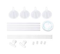 Beading Funnel Tools Kit, Decorative Clay Bead Funnel Needle Thread Set, Portable and Compact Beading Tool for Jewelry Crafts Making, Includes 2 Funnels 2 Needles 2 Caps 2 Tubes 1 (Four-piece set)