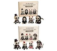 Beading Kits - Funny Craft Supplies with Instructions, 3D Skeleton Collection Bead Set, Creative DIY Activity | Bead Craft Kit for Desk Decor Mini Figurines