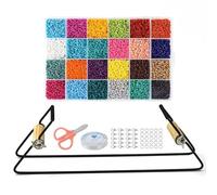 Beading Loom - Bead Loom Kit, 11.8 Inch Bracelet Maker Machine, Bead Loom Kit for Adults, Beading Loom for Seed Beads, Bracelet Making Kit for Adults(Suit 24 Bead String)