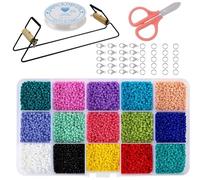 Beading Loom Kit, 44 Pcs Stainless Steel Weaving Tool with Wood Handle for Seed Beads, Bracelets Earrings Necklaces DIY Craft Set