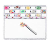 Beading Mat with Bead Scoop Rectangle Bead Mats with Centimeter Alphabetic Boards with Individual Grids Beads Boards for Jewelry Making Supplies DIY Art Crafts 14x11inch