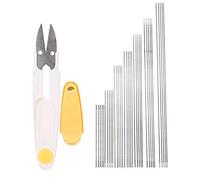 Beading Needle DIY Kit with 7 Sizes Middle Opening Needles, Hand - Made Jewelry Sewing Tool Set Including Scissors and Transparent Bottle for Necklace Crafting