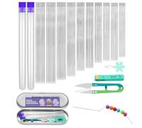 Beading Needles - 102pcs Bracelets Craft Tools - Beading Nails - For Embroidery, Sewing, Knitting, Crochet, Quilting and Weaving Projects, Home Crafts and Art Studio