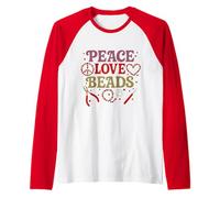Beading Peace Love Beads Retro Jewelry Making Craft Fun Gift Raglan Baseball Tee