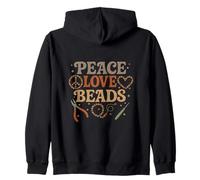 Beading Peace Love Beads Retro Jewelry Making Craft Fun Gift Zip Hoodie