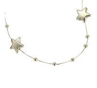 Beading Thread, Decorative Five-Pointed Star Electroplated Pearl Chain Bead String for Wedding Decoration Beads (Gold)