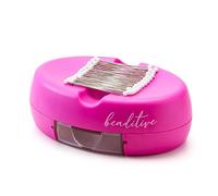 Beaditive Magnetic Pin Cushion with Drawer - Strong Magnet Pin Holder Cushions for Sewing - 50 Glass Head Quilting Pins Included - Chic Pincushion Caddy for Sewing Pins, Paper Clips (Fuchsia)