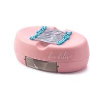 Beaditive Magnetic Pin Cushion with Drawer - Strong Magnet Pin Holder Cushions for Sewing - 50 Glass Head Quilting Pins Included - Chic Pincushion Caddy for Sewing Pins, Paper Clips, Screws (Pink)
