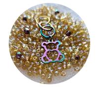 Beaditwearitloveit Rainbow Hematite Loc Sprinkles, 8/0 Dread Sprinkle Beads, Loc Jewelry (Gold Bear Mix)