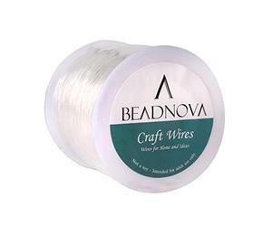 BEADNOVA 0.6mm Bracelet String Clear Craft Wire Stretch String Cord for Jewelry Making Beading Thread Elastic Thread Cord (100m)