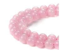 Beadnova AAA Natural Lovely Rose Quartz Semi Precious Heart Stone Round Birthstone Gemstone Loose Beads (8mm x 1 Strand)