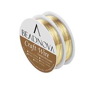 BEADNOVA Bare Copper Wire Tarnish Resistant Jewelry Making Wire (Gold Plated, 22gauge)