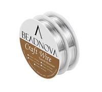 BEADNOVA Bare Copper Wire Tarnish Resistant Jewelry Making Wire (Silver Plated, 26gauge)
