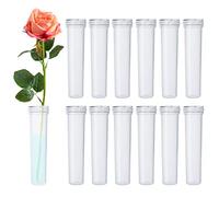 BEADNOVA Flower Water Tubes 2.8 Inch Plastic Water Tubes for Flowers Floral Vials with Caps for Decoration Arrangement (Clear, 60 Pcs)