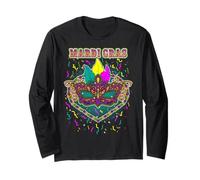 Beads and Bling Carnival New Orleans Mardi Gras Party Mask Long Sleeve T-Shirt