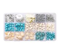 Beads & Bead Assortments 1Box Ocean Style Jewelry Making Kit Turtle Starfish Shells Beads DIY Bracelet Necklace Handmade Crafts Accessory(Color 1)