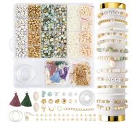 Beads Bracelet Making Kit 1680PCS, Friendship Bracelet Making Kit, Natural Stone Crystal Pearl Beads Clay Alphabet Bead Wooden, Polymer Bead for Jewellery Makings Kits with Charms for Women Teen Girls