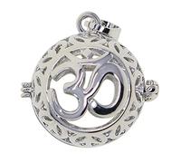 Beads Cage Charms Locket Pendant Settings for DIY Necklace Yoga OM, Silver, Type A