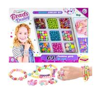 Beads Craft Kit Set, Beaded Jewelry Making Kit - Reusable Craft Kit Beads Toys - Various Colors Jewelry Making Kit for Kids, Teens and Ras