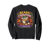 Beads Crawfish And Chaos Seafood Party Carnival Mardi Gras Sweatshirt