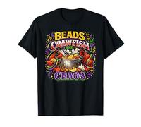 Beads Crawfish and Chaos Seafood Party Carnival Mardi Gras T-Shirt